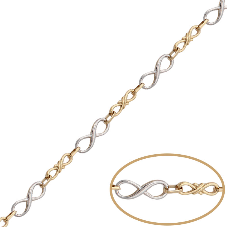 PULSERA ORO 18KL BICOLOR INFINITOS