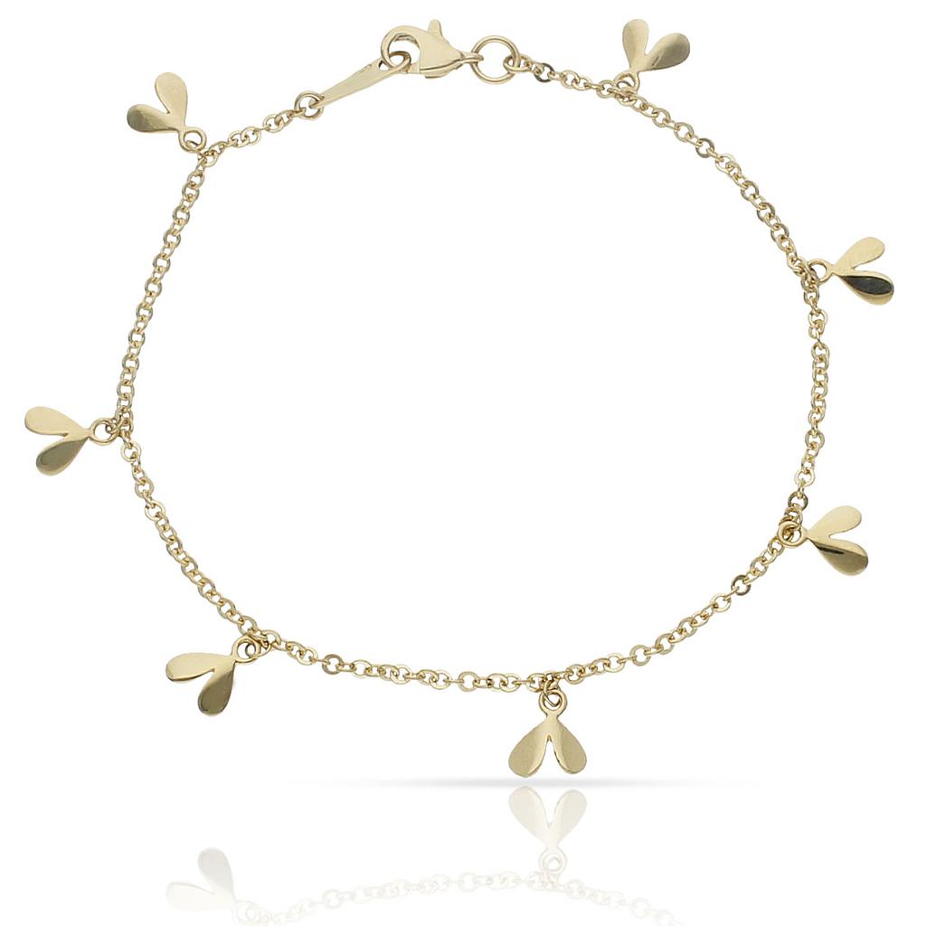 PULSERA ORO 18KL TOBILLERA COLGANTES
