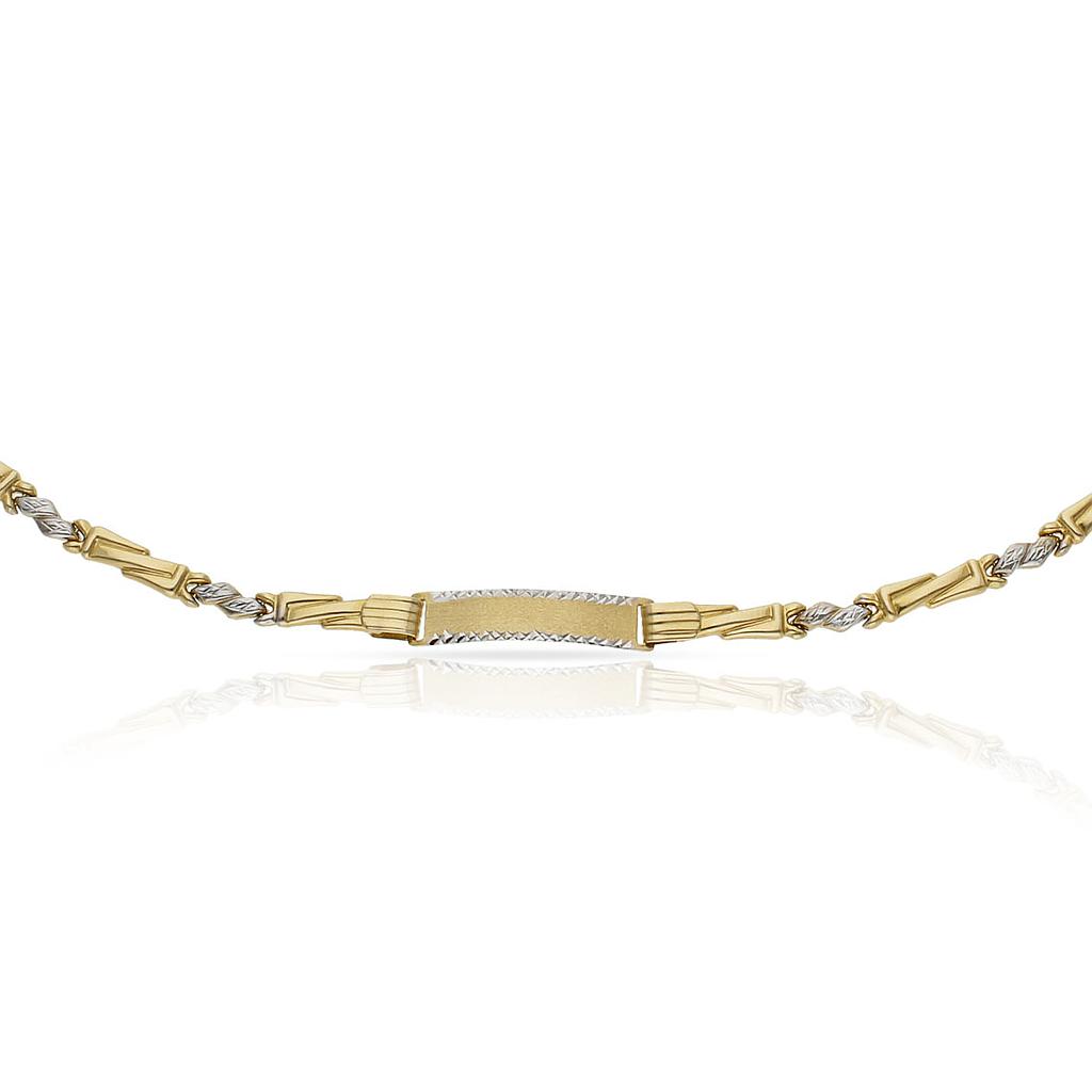 PULSERA ORO 18KL BICOLOR PLACA