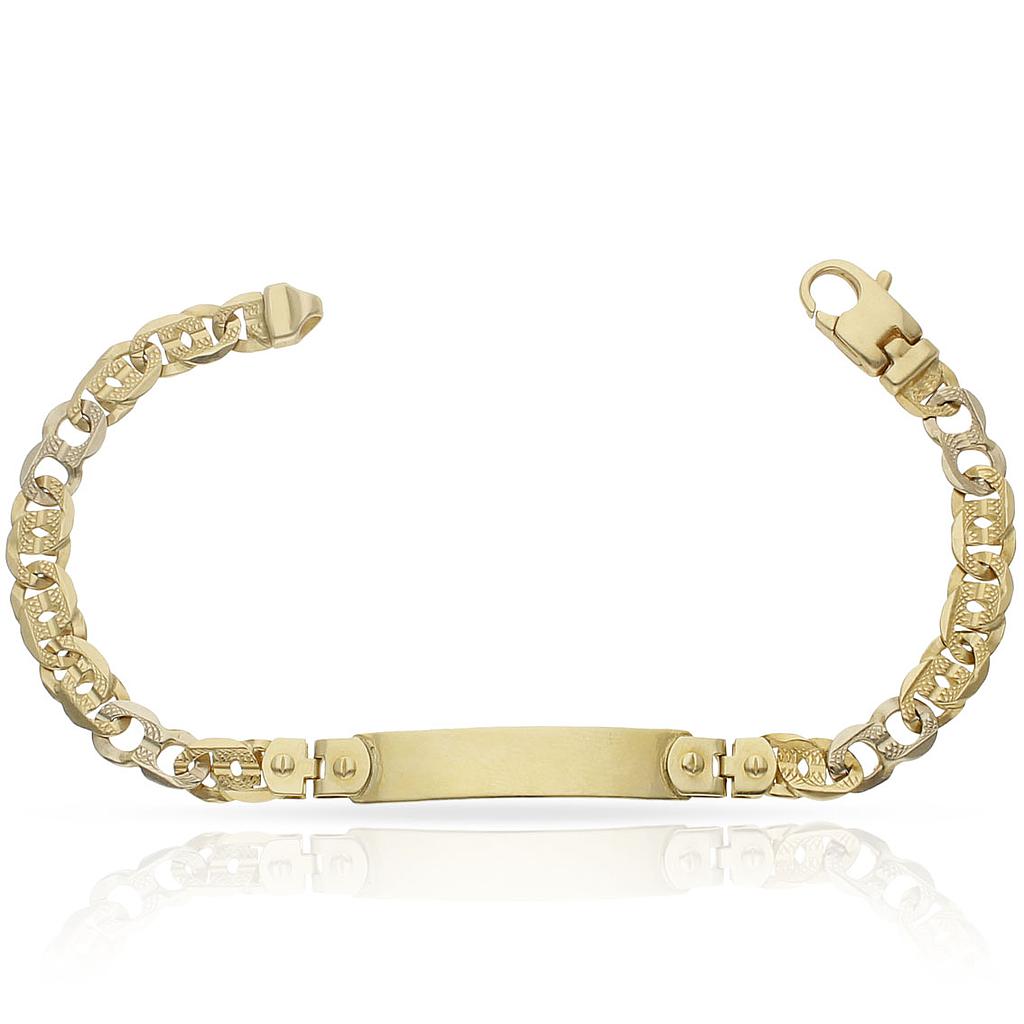 PULSERA ORO 18KL MACIZA TALLADA PLACA