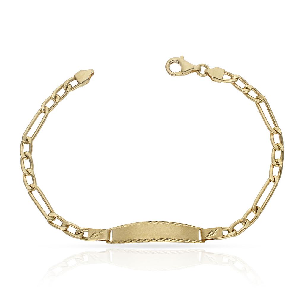 PULSERA ORO 18KL HUECA 3x1 PLACA
