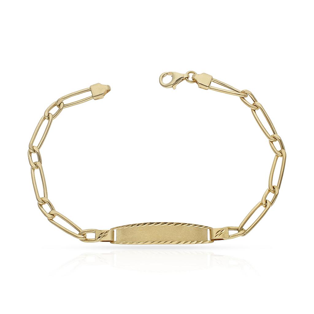 PULSERA ORO 18KL  HUECA 1x1 PLACA