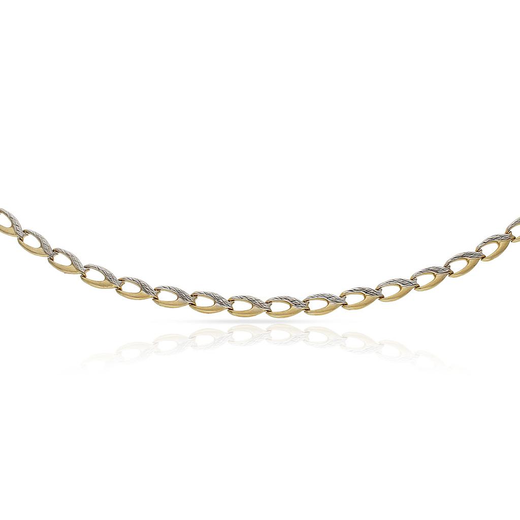 PULSERA ORO BICOLOR TROQUELADA