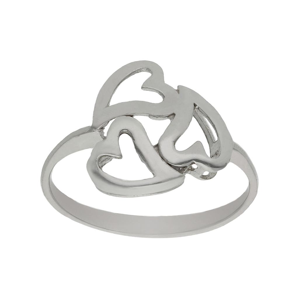 SORTIJA ORO BLANCO 18KL CORAZONES