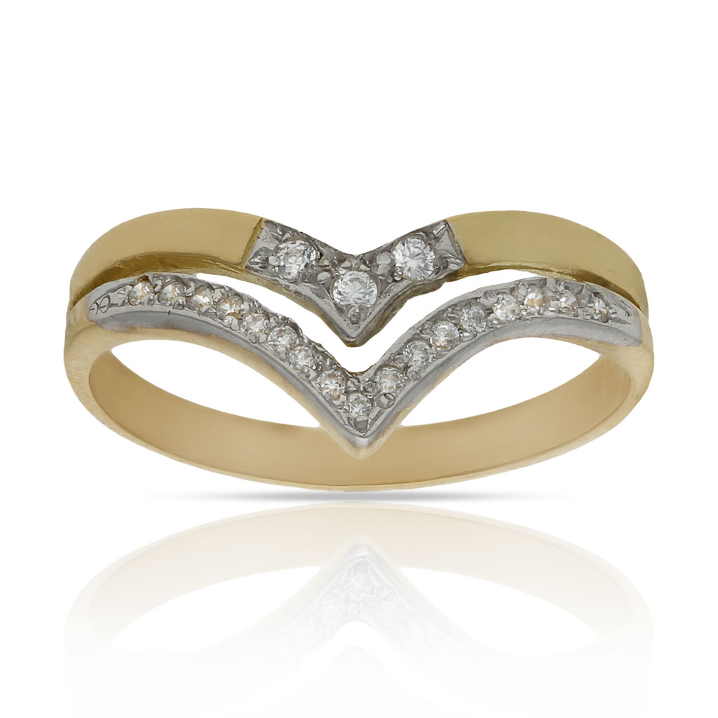 SORTIJA ORO 18KL BICOLOR CIRCONITAS