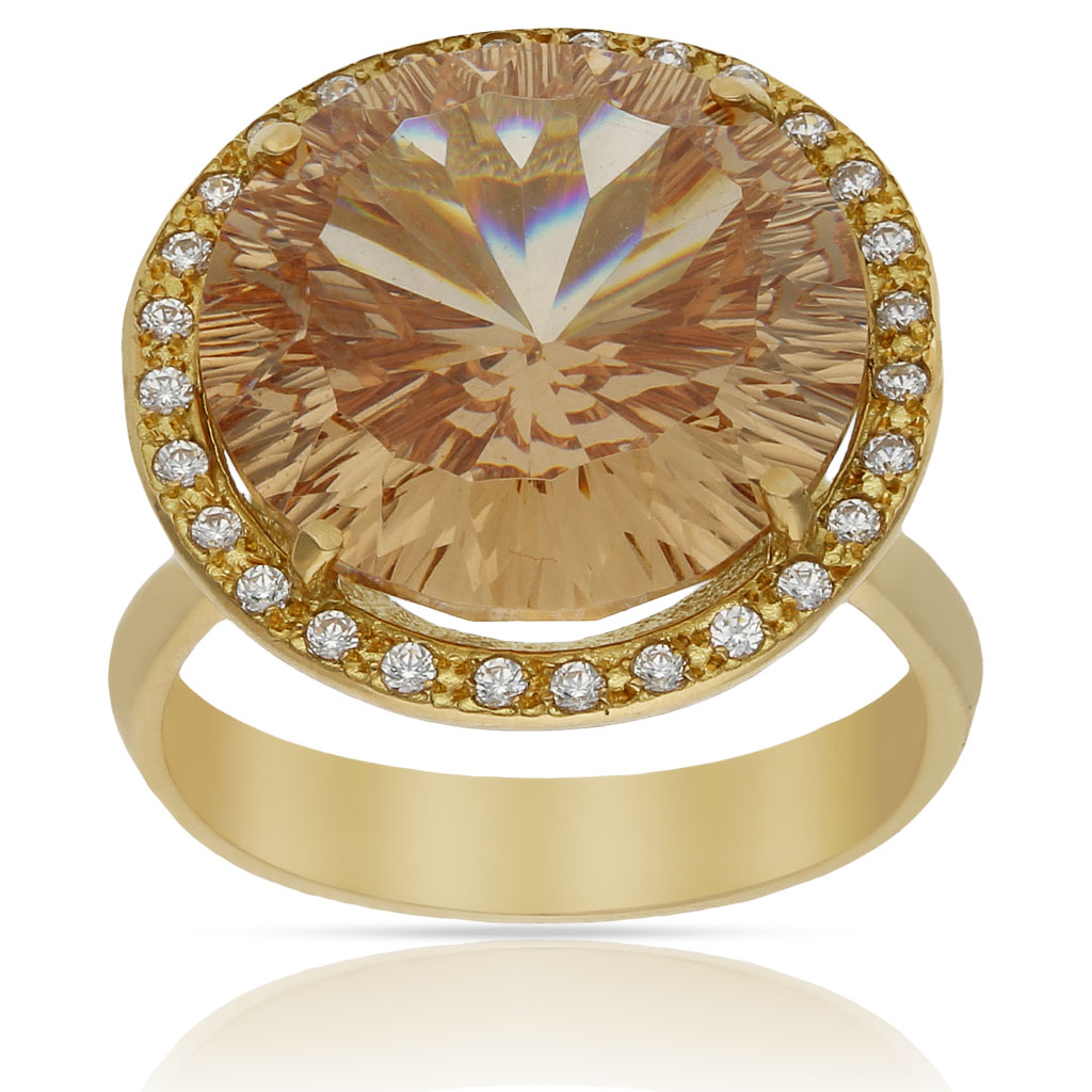 SORTIJA ORO 18KL - PIEDRA CHAMPAN