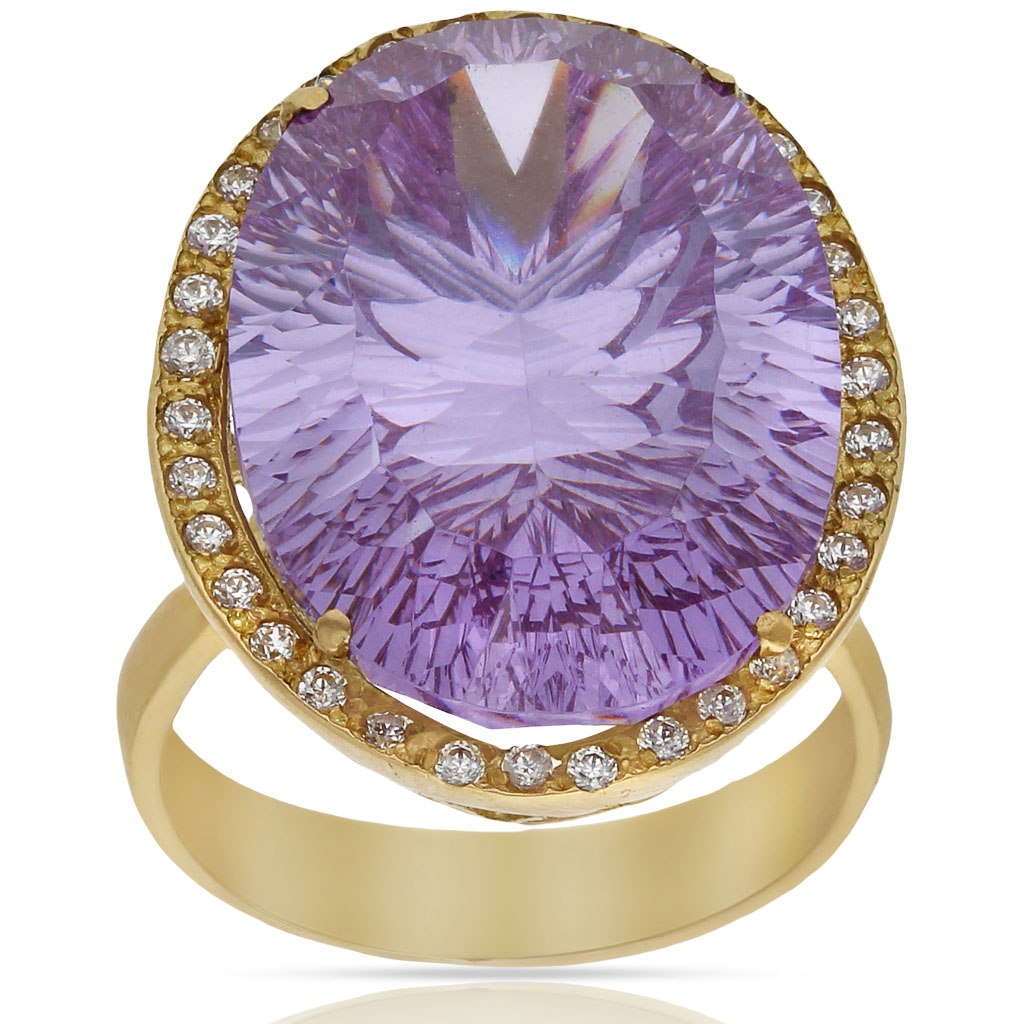 SORTIJA ORO 18KL - PIEDRA MALVA