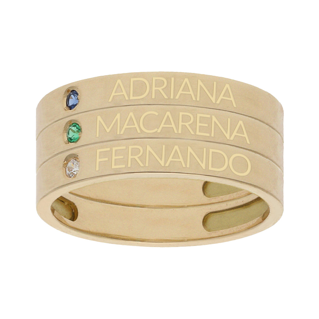 SORTIJA ORO 18KL - 3 ANILLOS PERSONALIZADOS NOMBRES