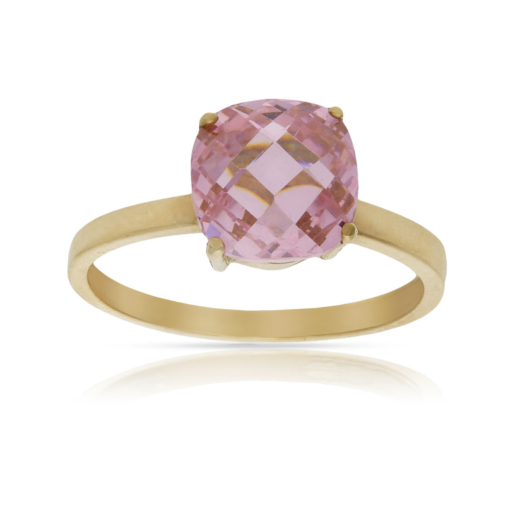 SORTIJA ORO 18KL - PIEDRA ROSA