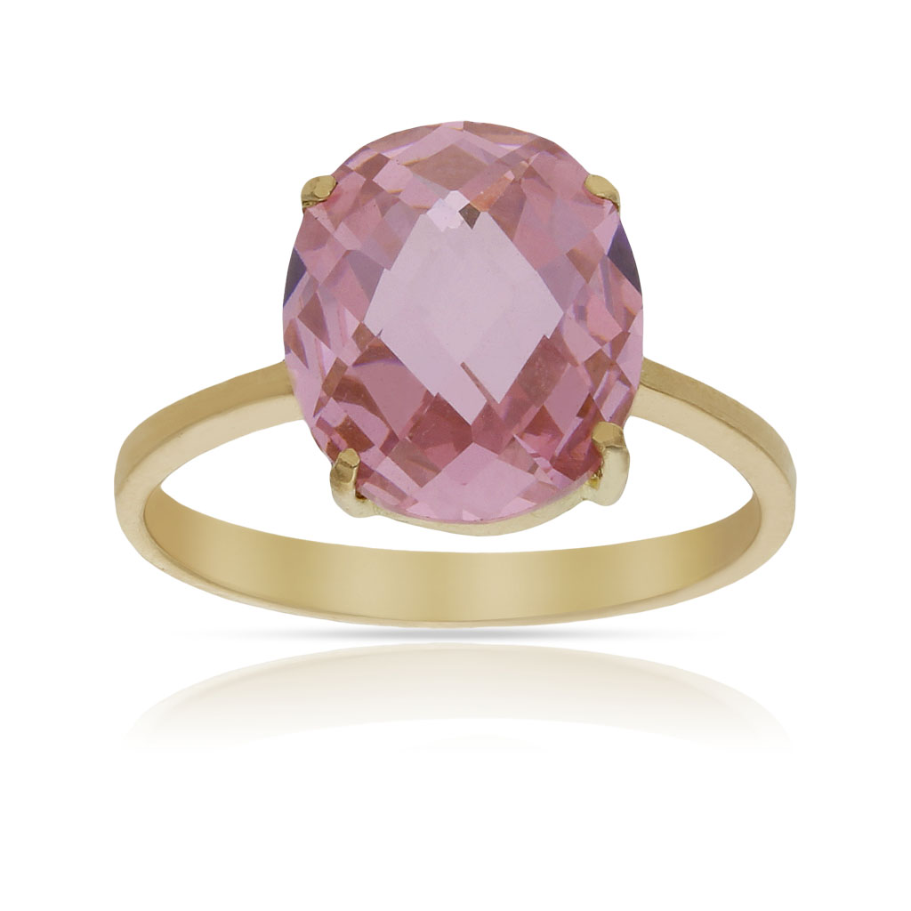 SORTIJA ORO 18KL - PIEDRA ROSA