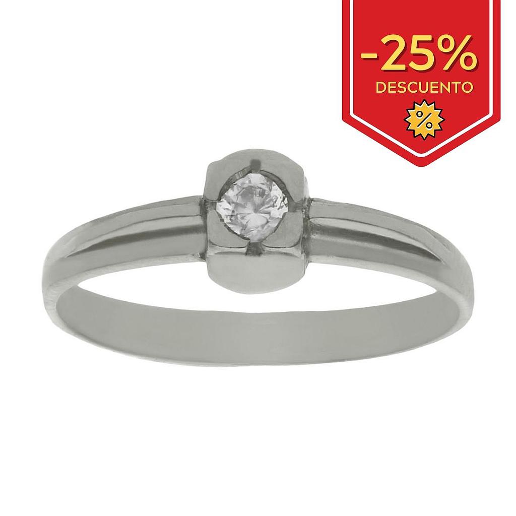 SORTIJA ORO BLANCO 18KL CIRCONITA