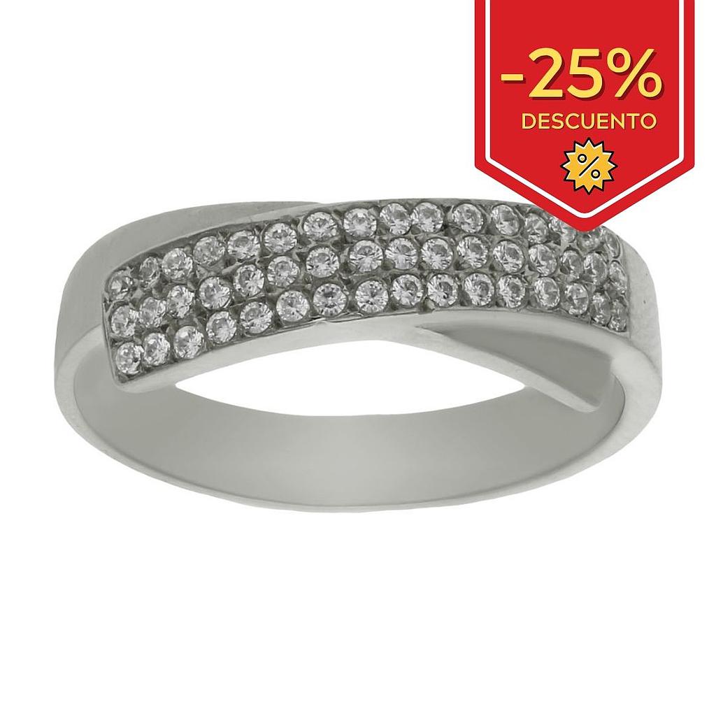 SORTIJA ORO BLANCO 18KL CIRCONITAS