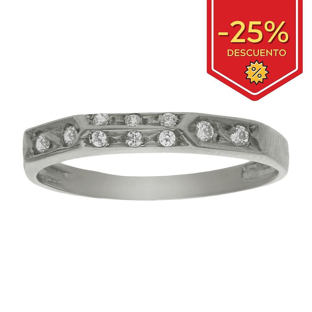 SORTIJA ORO BLANCO 18KL CIRCONITAS