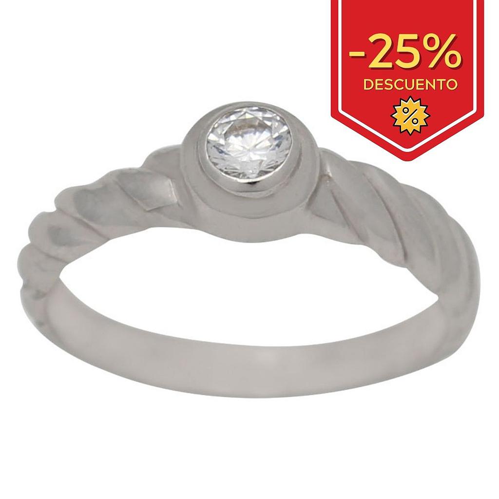 SORTIJA ORO BLANCO 18KL CIRCONITA