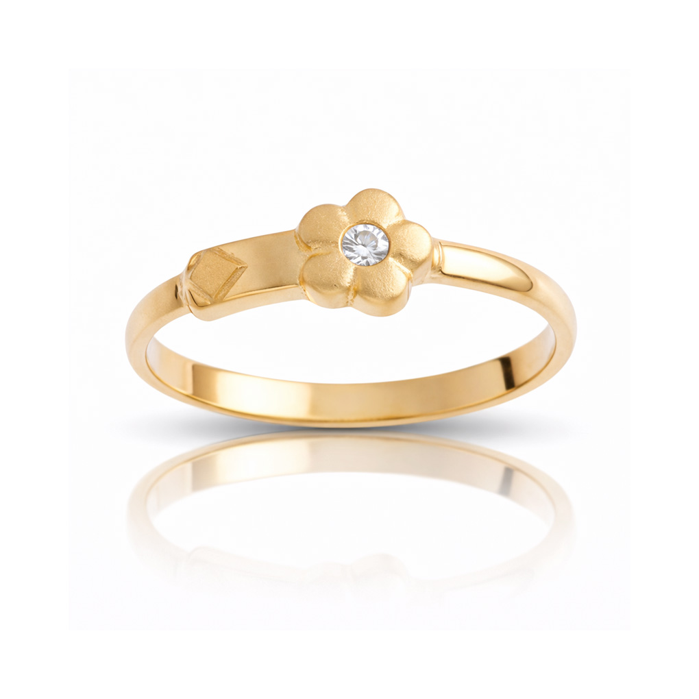 SORTIJA ORO 18KL CIRCONITA FLOR