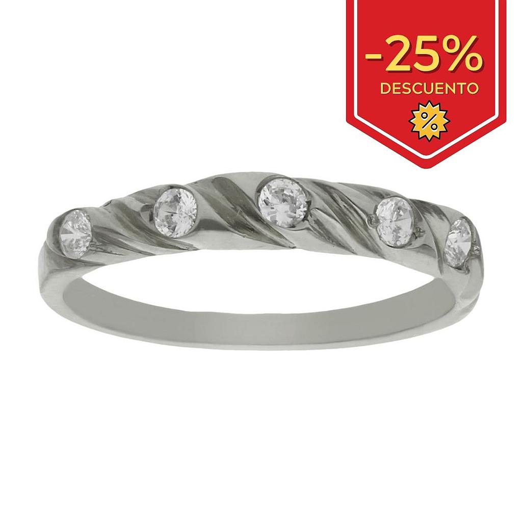 SORTIJA ORO BLANCO 18KL CIRCONITAS