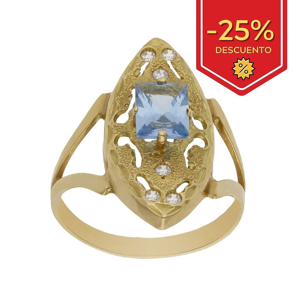 SORTIJA ORO 18KL LANZADERA CIRCONITAS