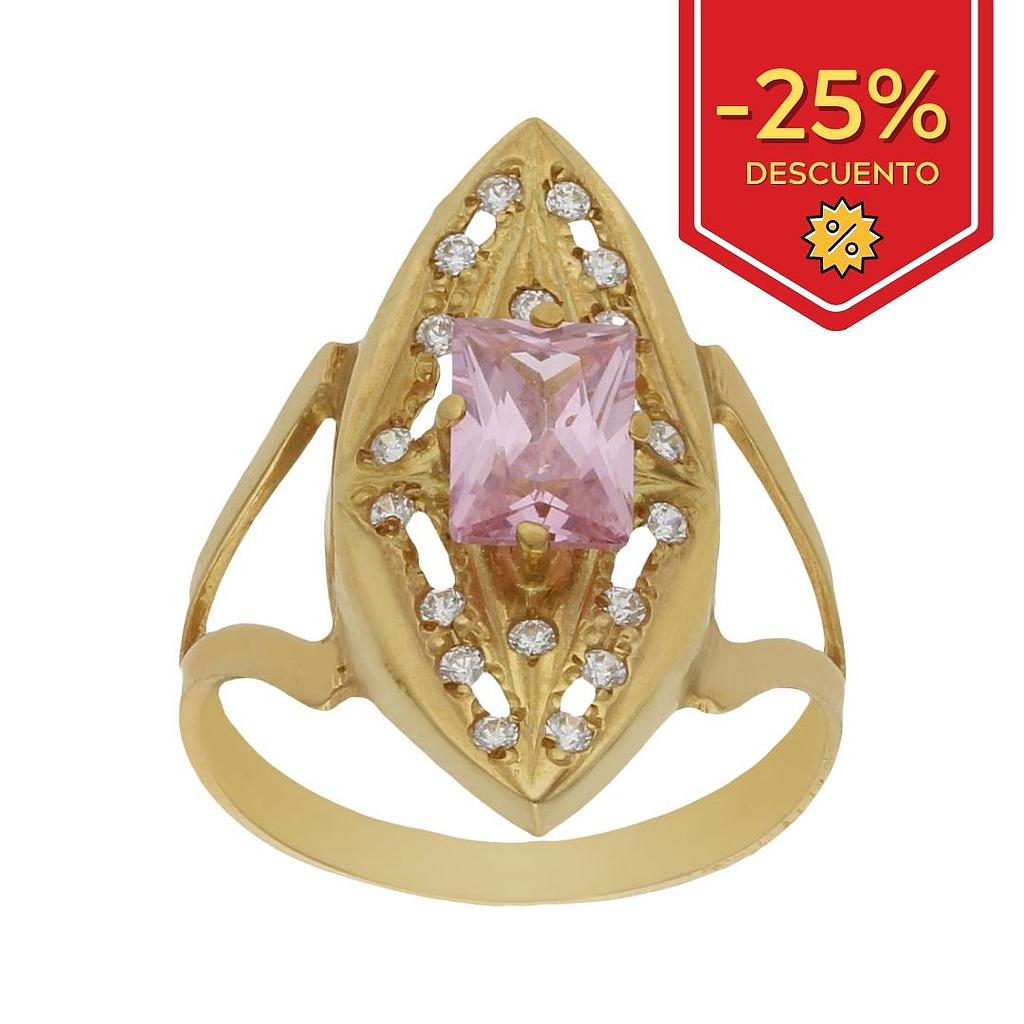 SORTIJA ORO 18KL LANZADERA CIRCONITAS