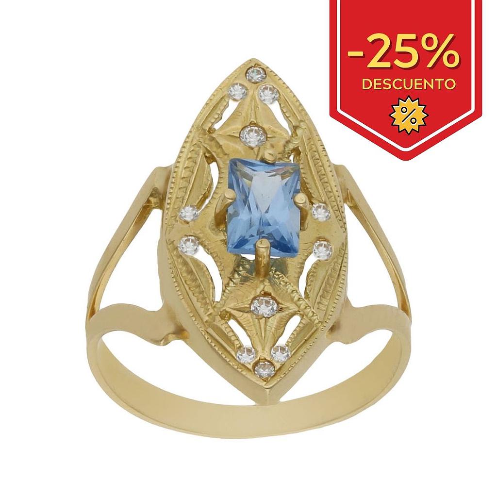 SORTIJA ORO 18KL LANZADERA CIRCONITAS