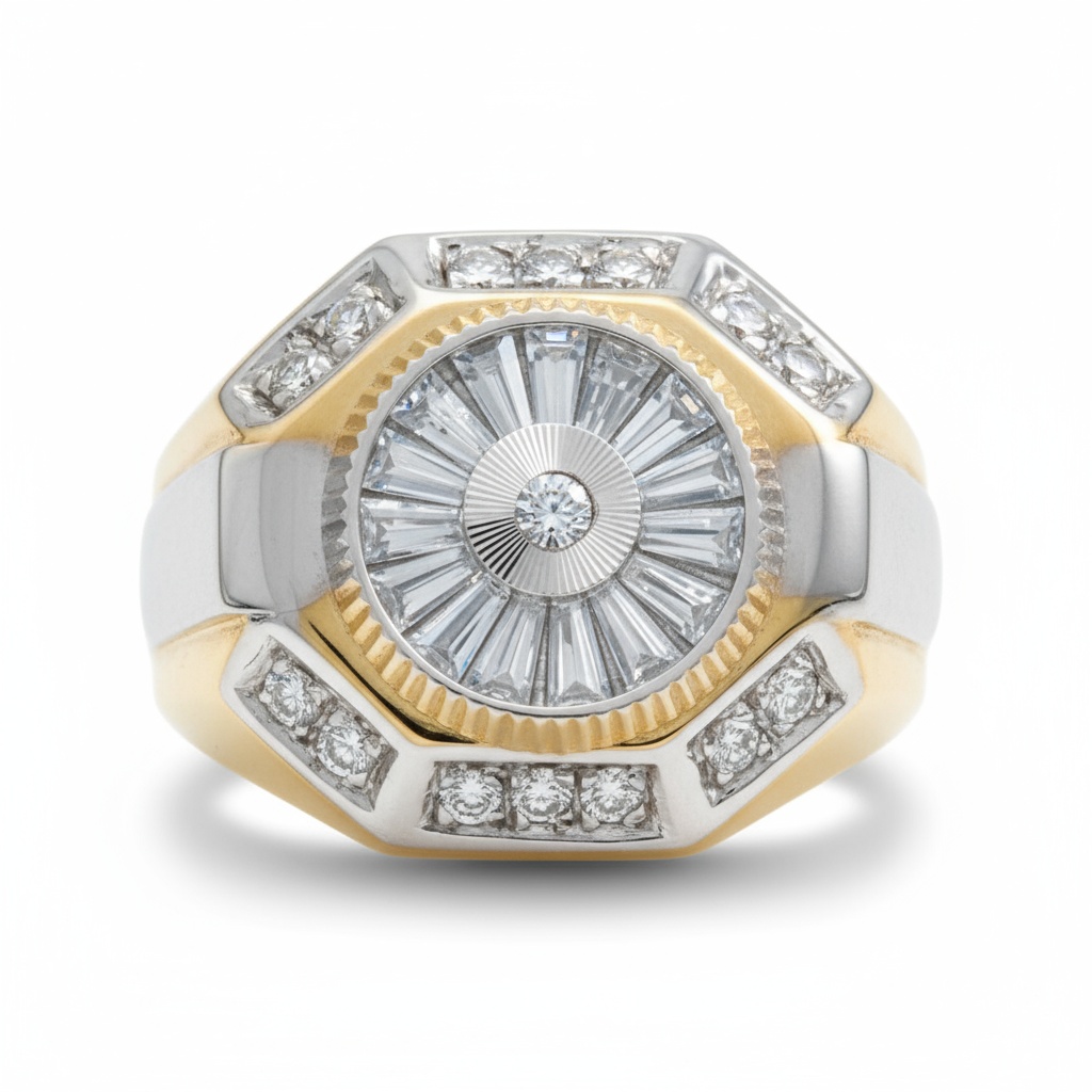 SOLITARIO ORO 18KL BICOLOR CIRCONITAS