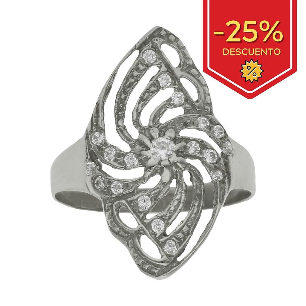 SORTIJA LANZADERA ORO BLANCO 18KL CIRCONITAS