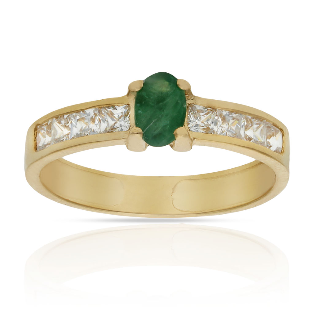 SORTIJA ORO 18KL ESMERALDA FINA