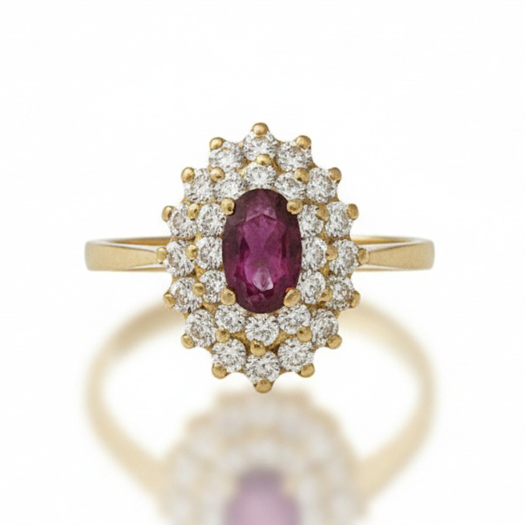 SORTIJA ORO 18KL RUBI FINO