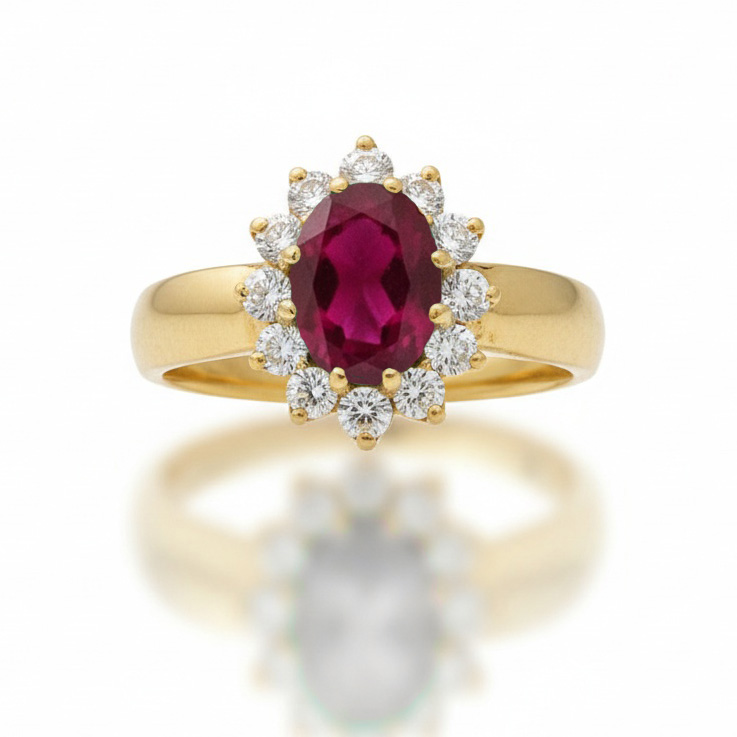 SORTIJA ORO 18KL RUBI FINO