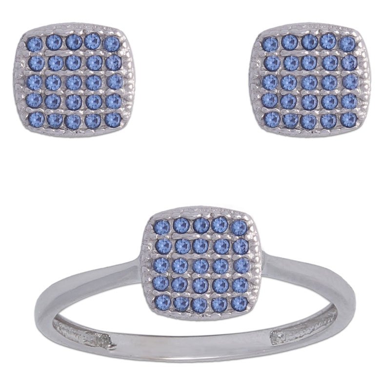 SORTIJA ORO BLANCO 18KL COLOR AZUL