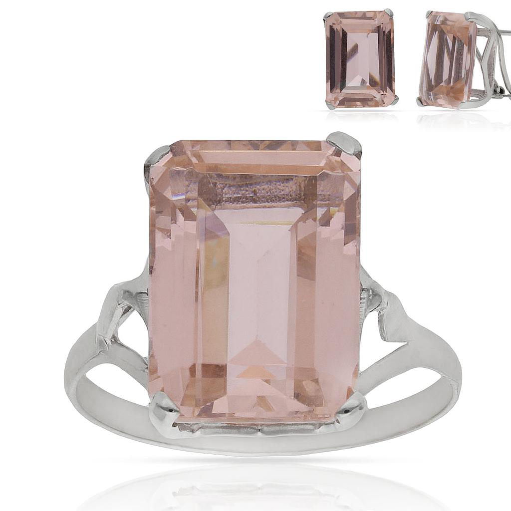 SORTIJA ORO BLANCO 18KL NANO MORGANITA