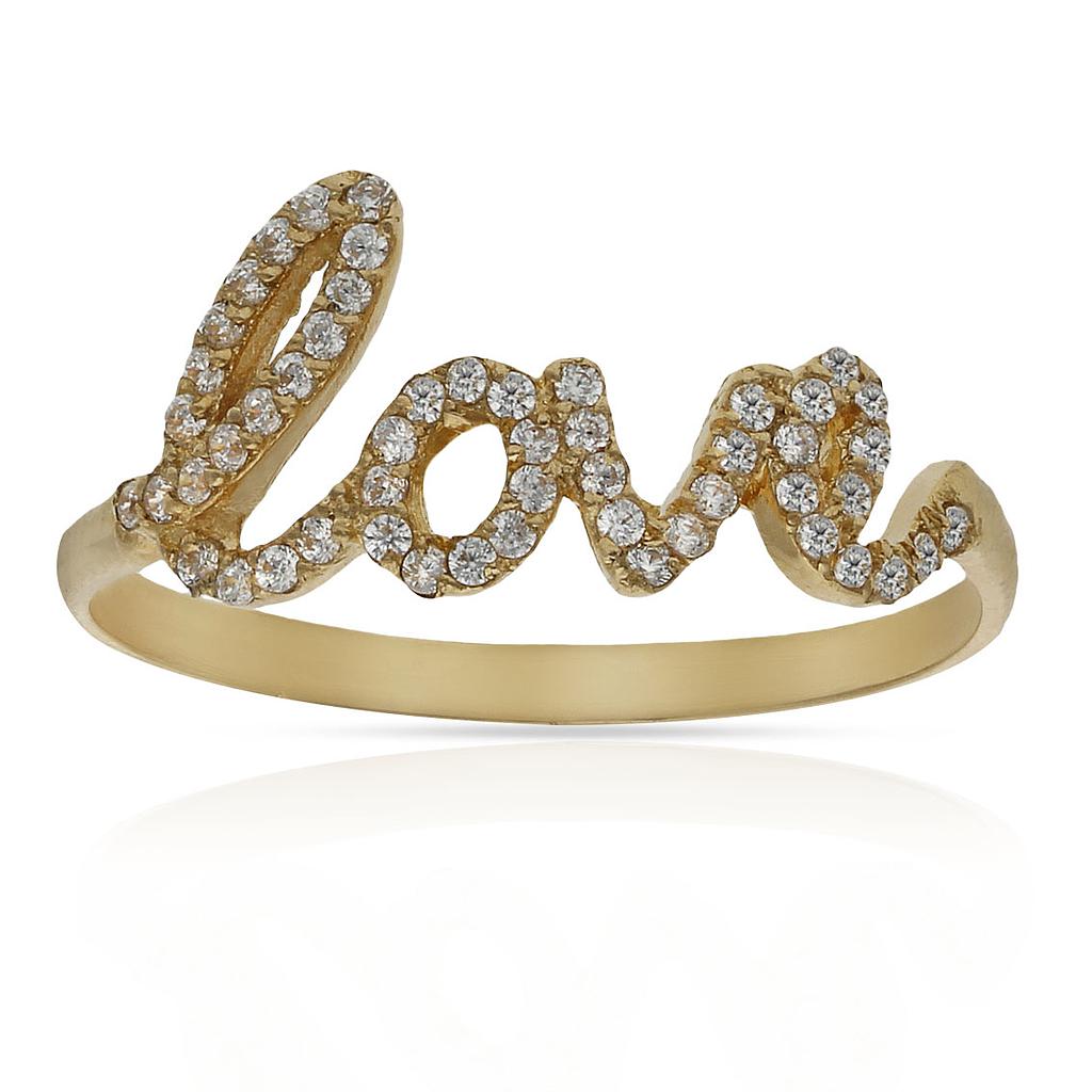 SORTIJA ORO 18KL LOVE CIRCONITAS