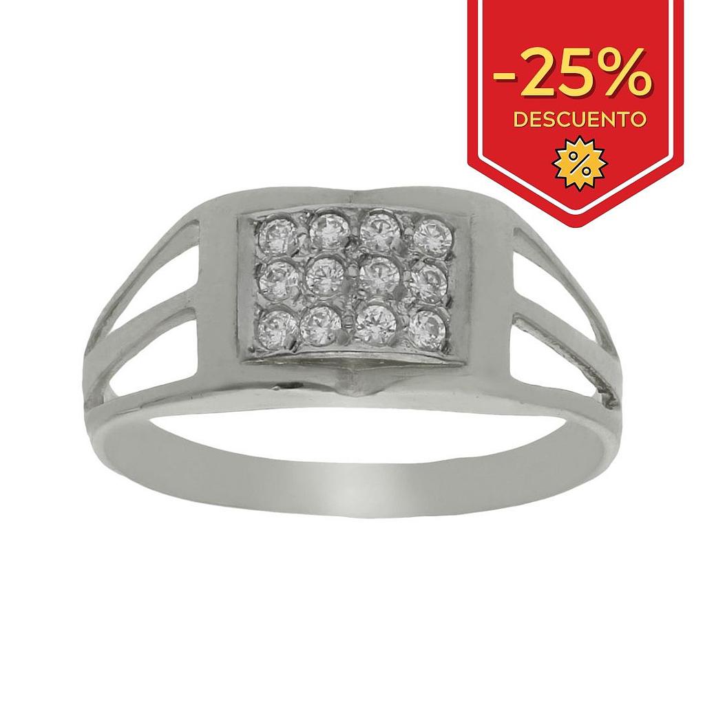 SORTIJA ORO BLANCO 18KL CIRCONITAS