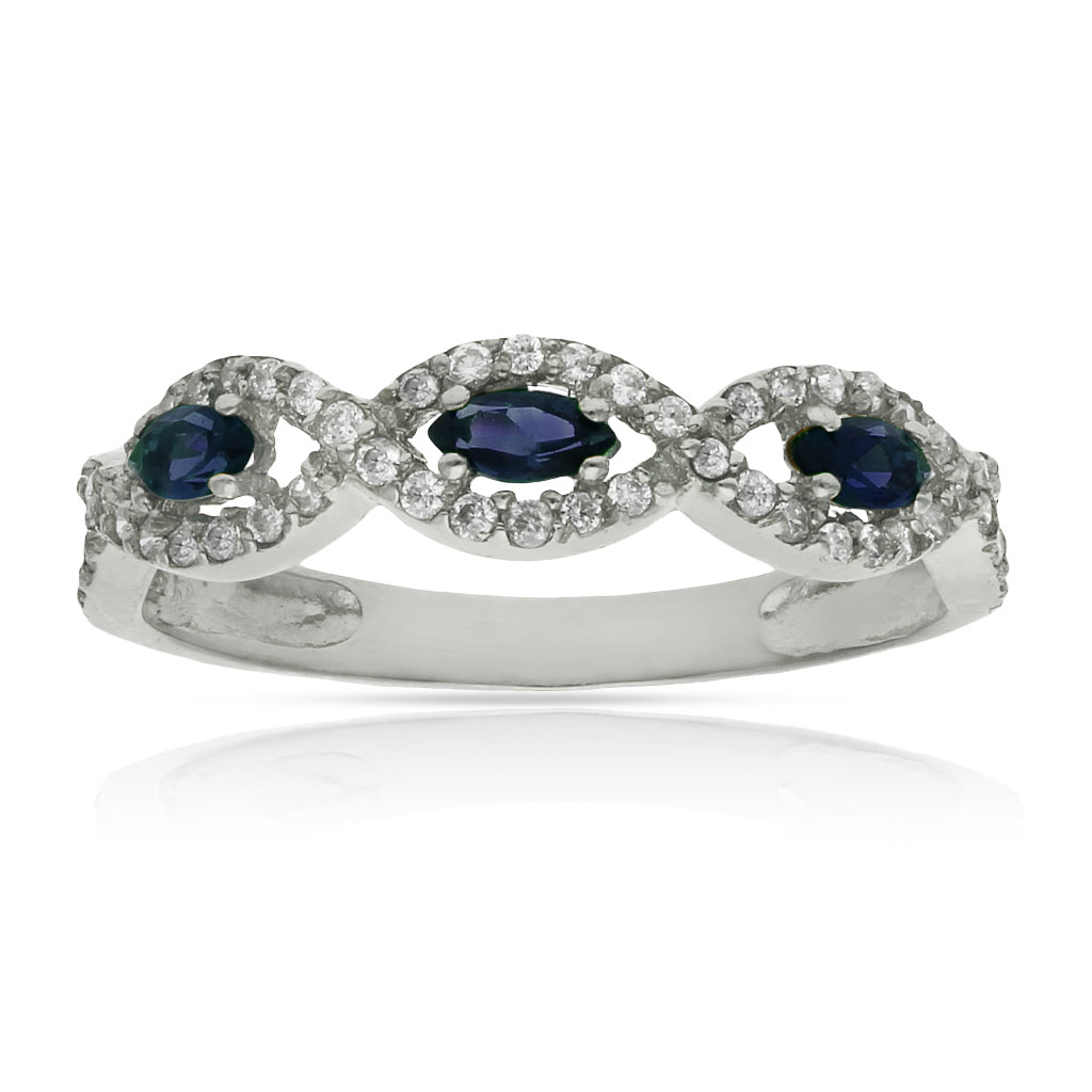 SORTIJA ORO BLANCO 18KL CRISOPAL AZUL