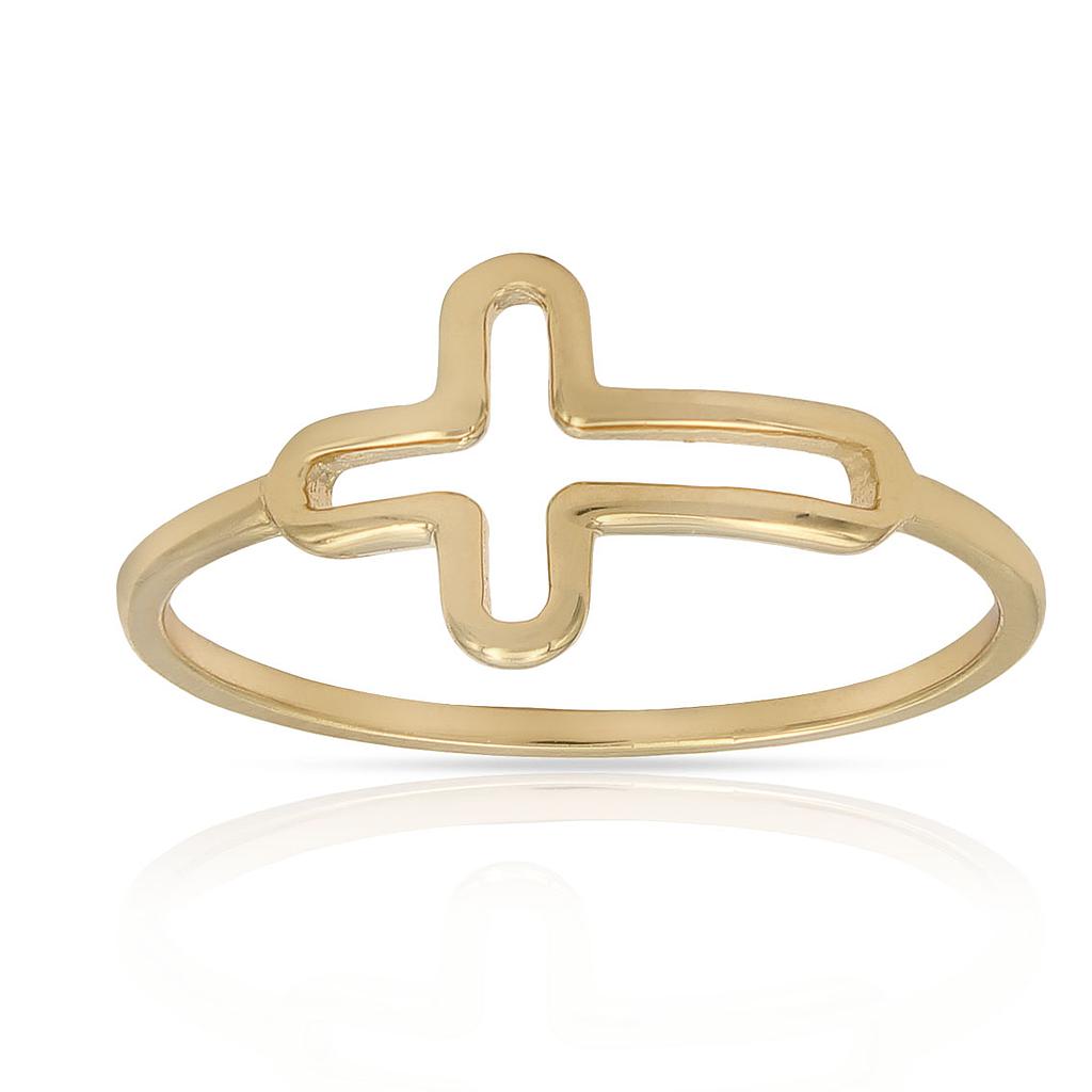 SORTIJA CRUZ ORO 18KL