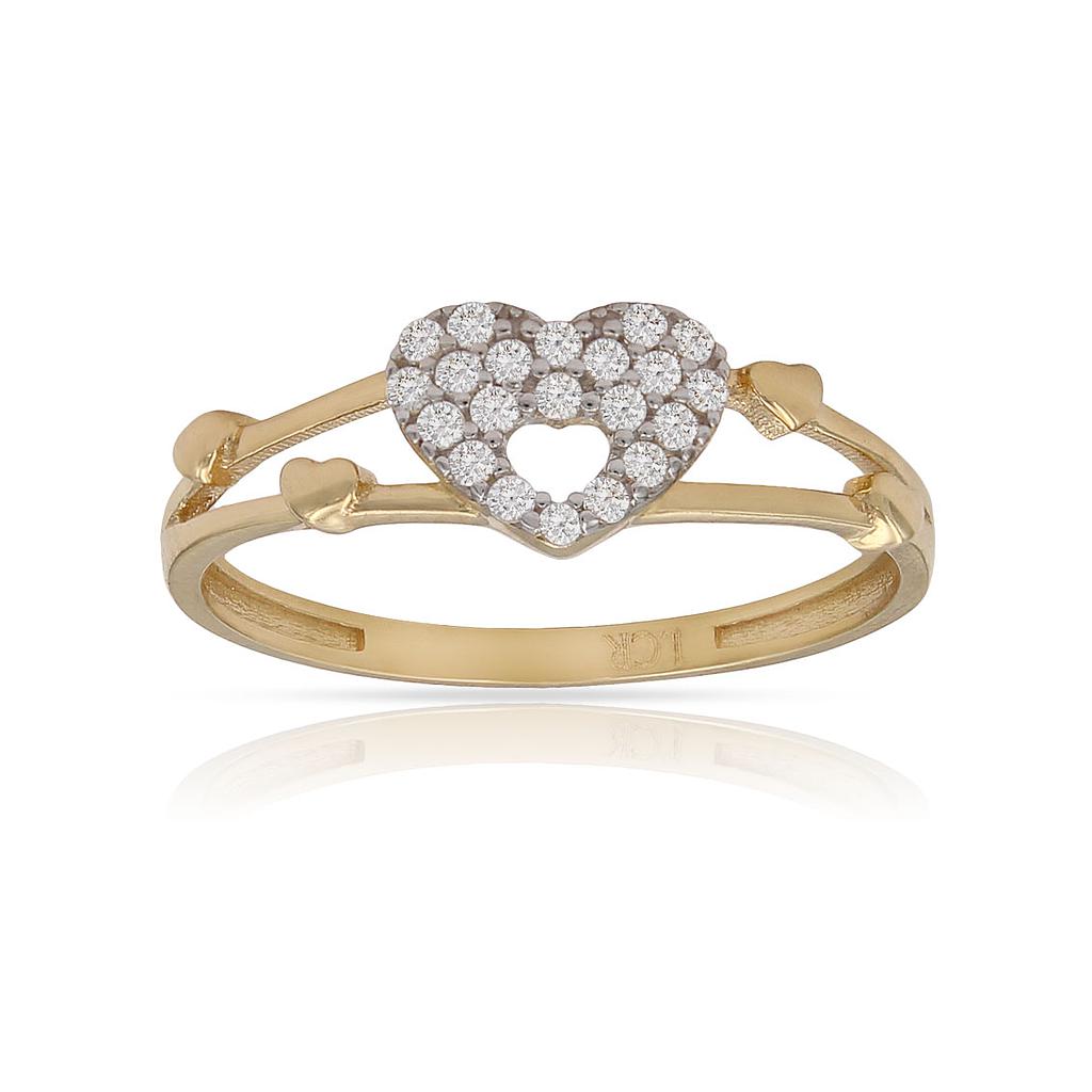 SORTIJA ORO 18KL CORAZON CIRCONITAS