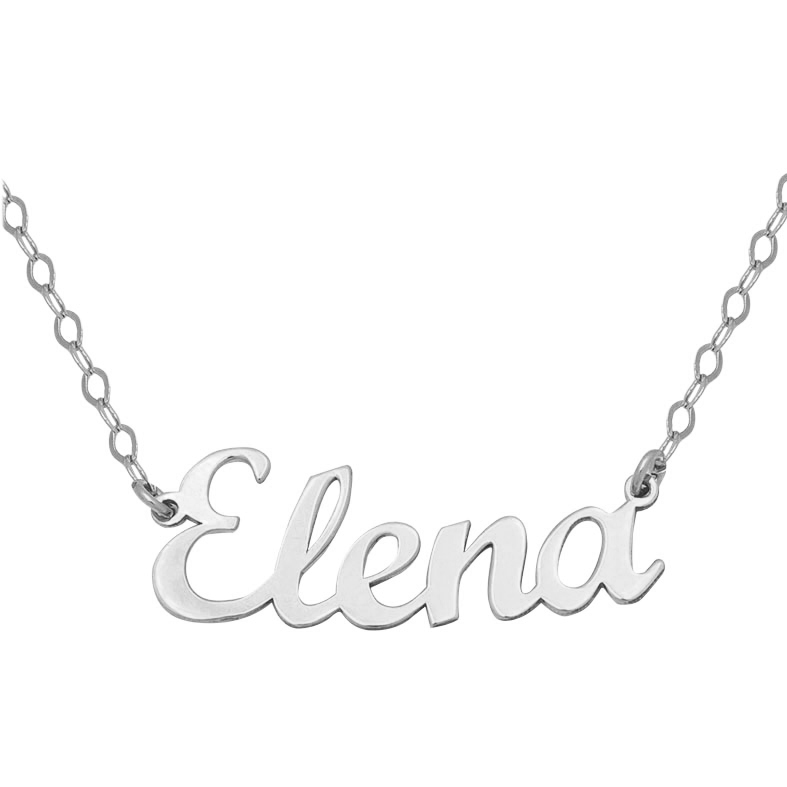 COLGANTE ORO BLANCO 18KL NOMBRE GRANDE