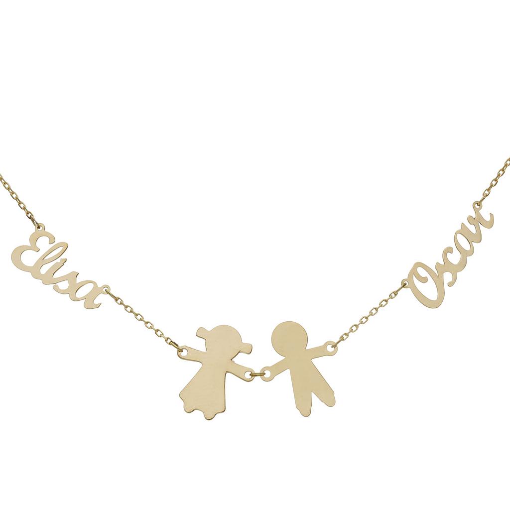 GARGANTILLA ORO 18KL - 2 NOMBRES + NIÑOS