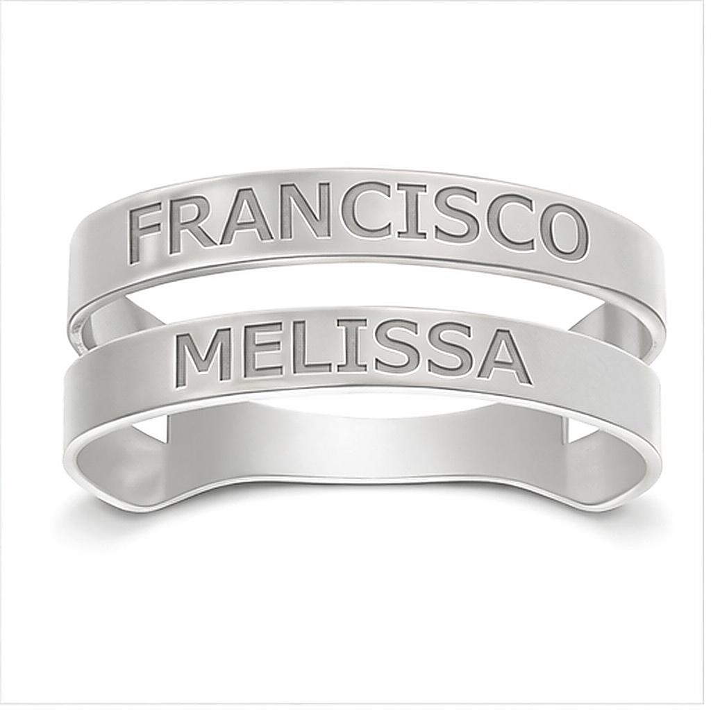 SORTIJA PLATA 925MM - 2 NOMBRES