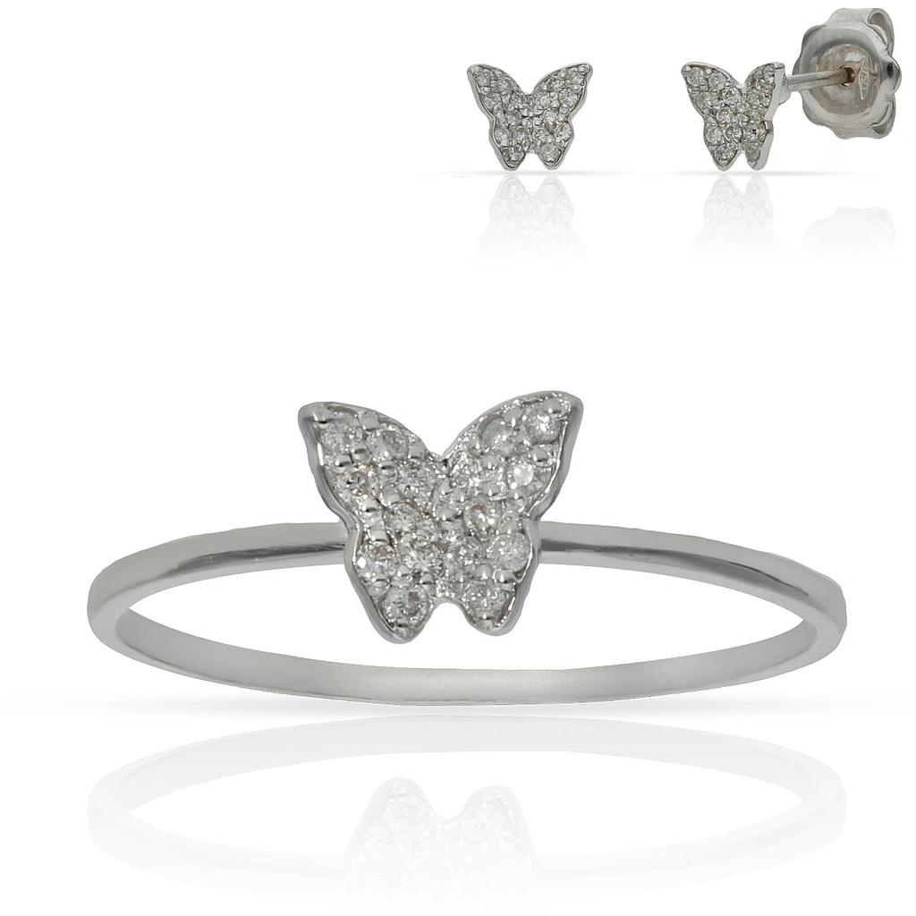 SORTIJA ORO BLANCO 18KL MARIPOSA DIAMANTES