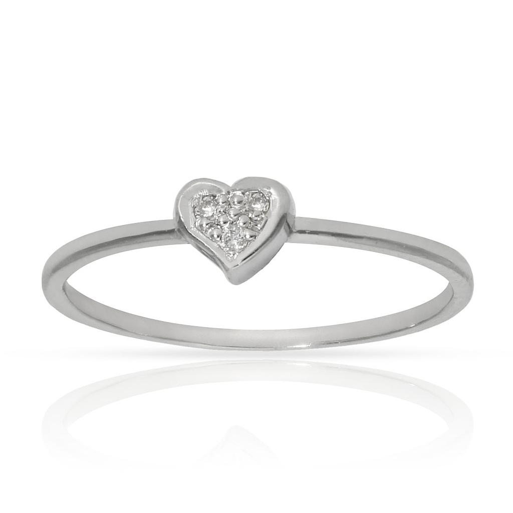 SORTIJA ORO BLANCO 18KL CORAZON DIAMANTES