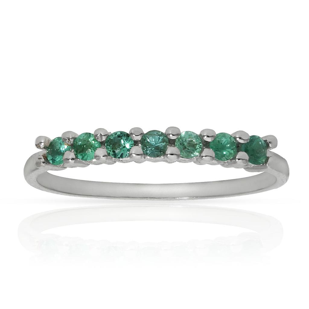 SORTIJA ORO BLANCO 18KL ESMERALDAS FINAS