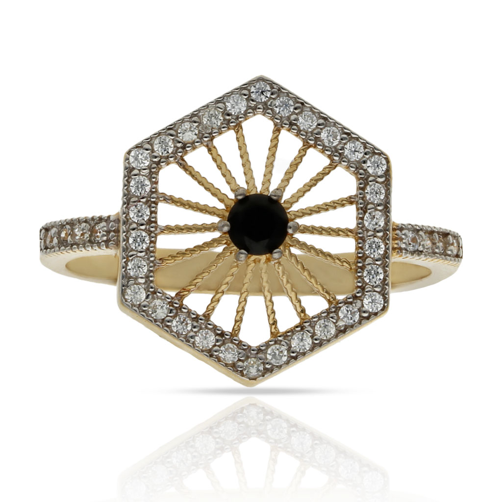 SORTIJA ORO 18KL ZAFIRO FINO + CIRCONITAS