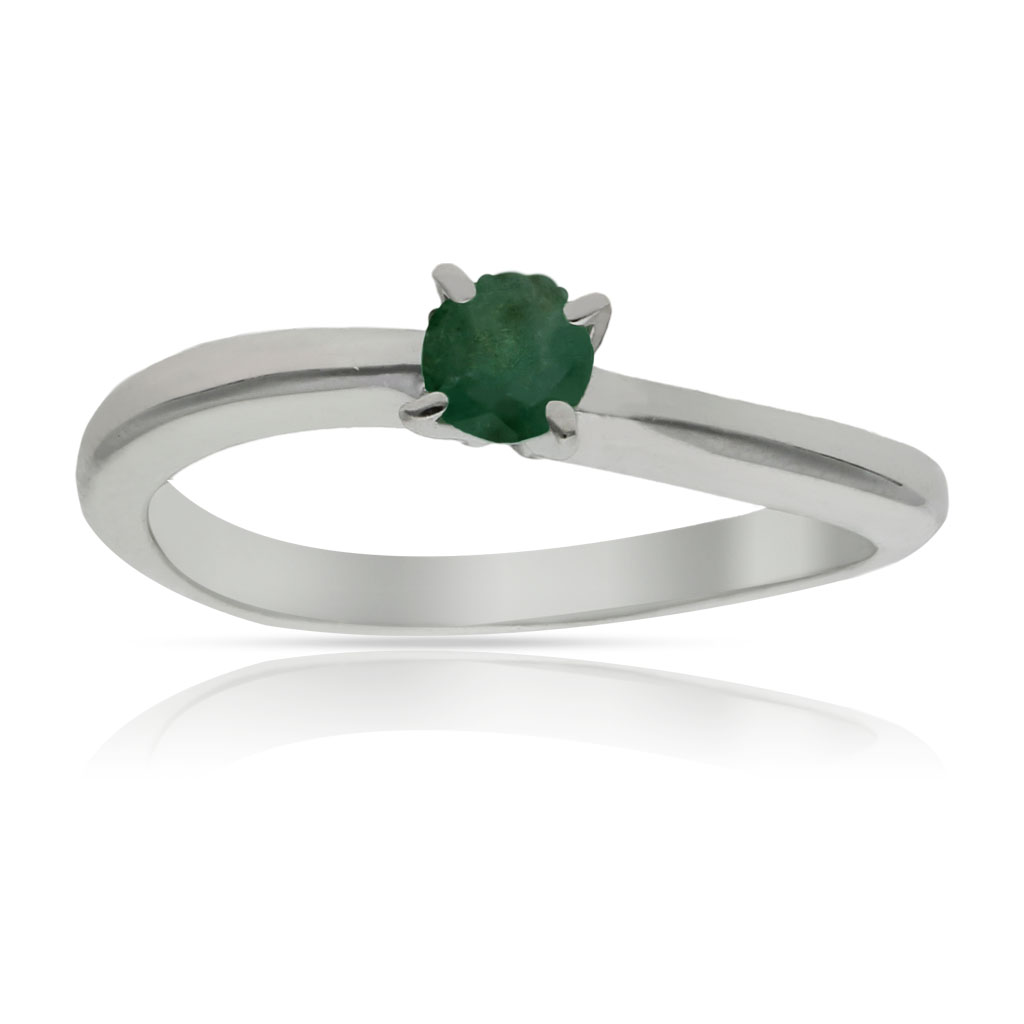 SORTIJA ORO BLANCO 18KL ESMERALDA FINA