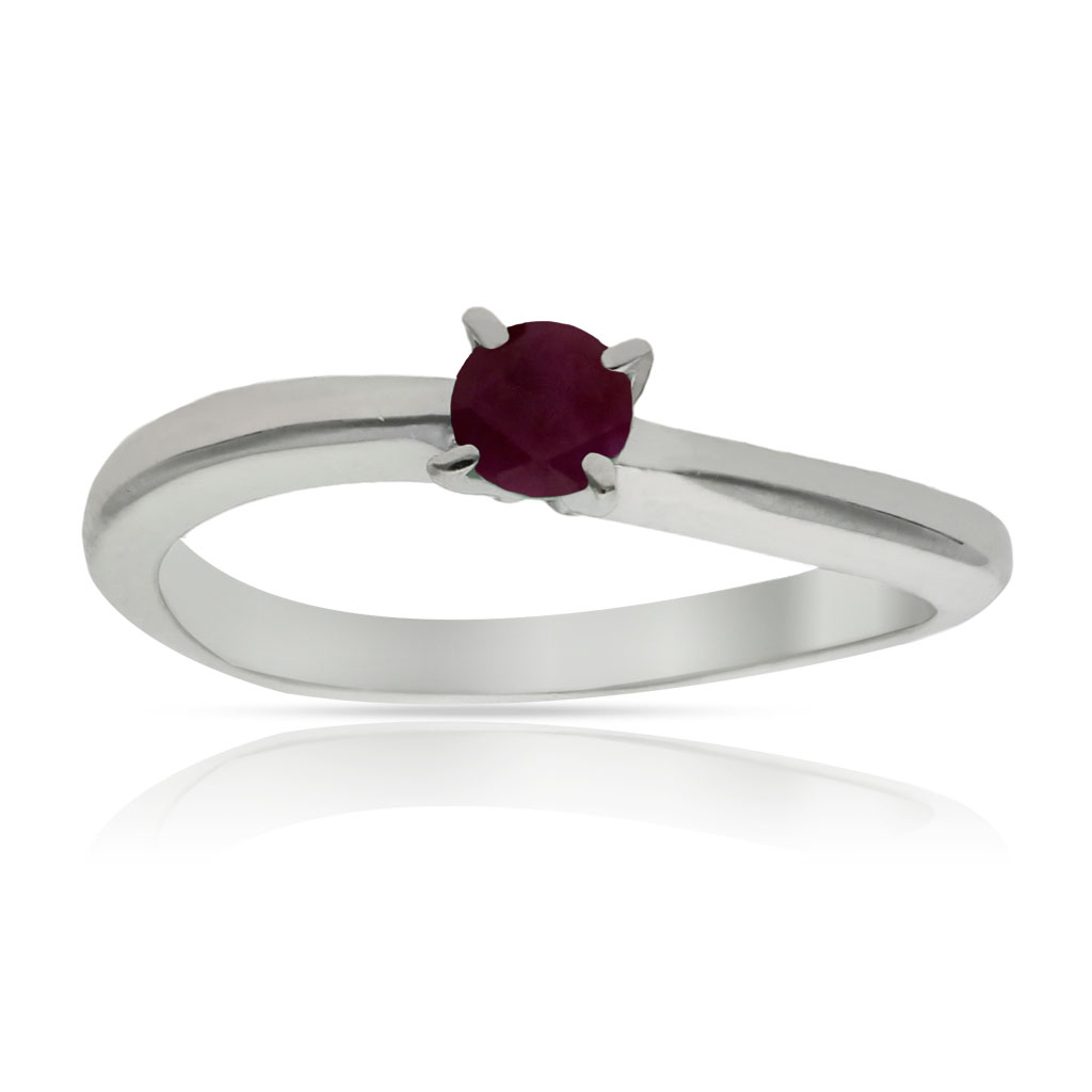 SORTIJA ORO BLANCO 18KL RUBI FINO