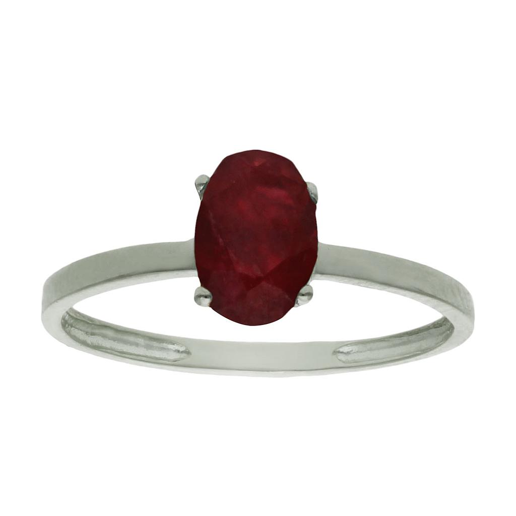 SORTIJA ORO BLANCO 18KL RUBI FINO