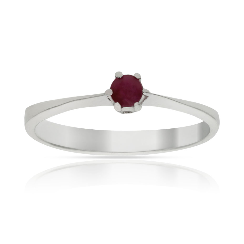 SORTIJA ORO BLANCO 18KL RUBI FINO