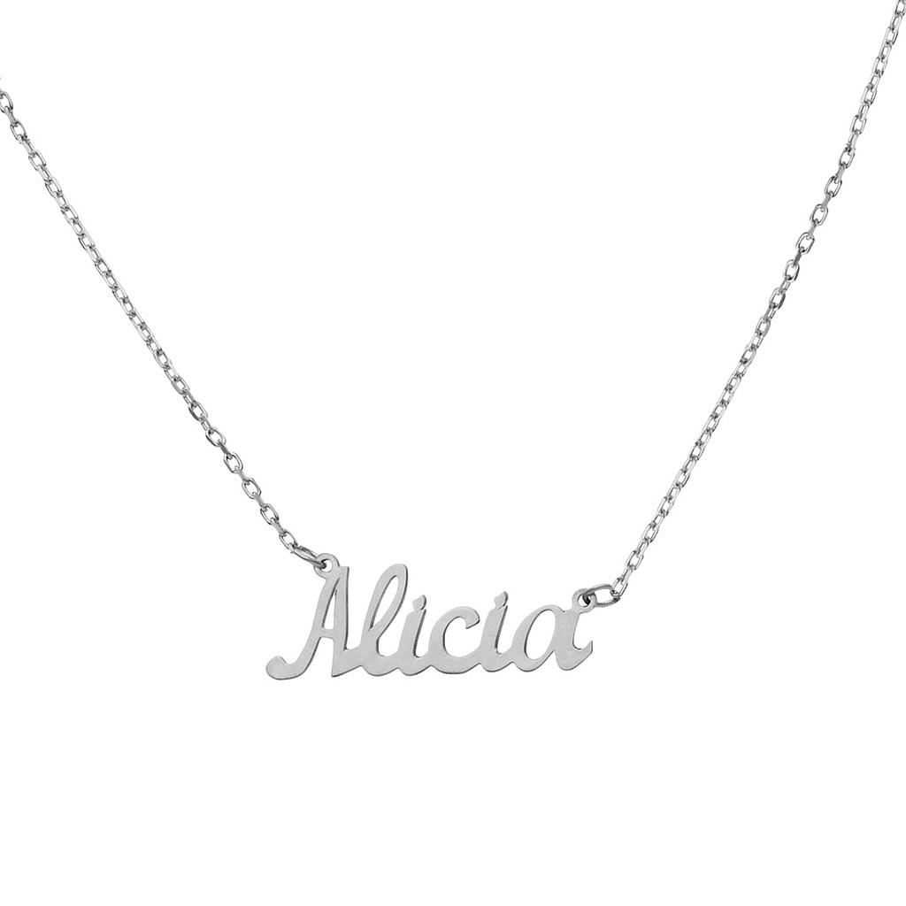 GARGANTILLA ORO BLANCO 18KL NOMBRE PEQUEÑO