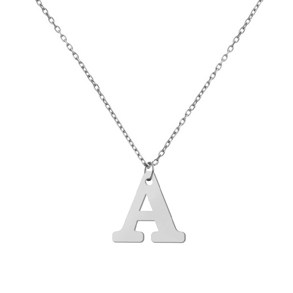 GARGANTILLA ORO BLANCO 18KL LETRA RECTA