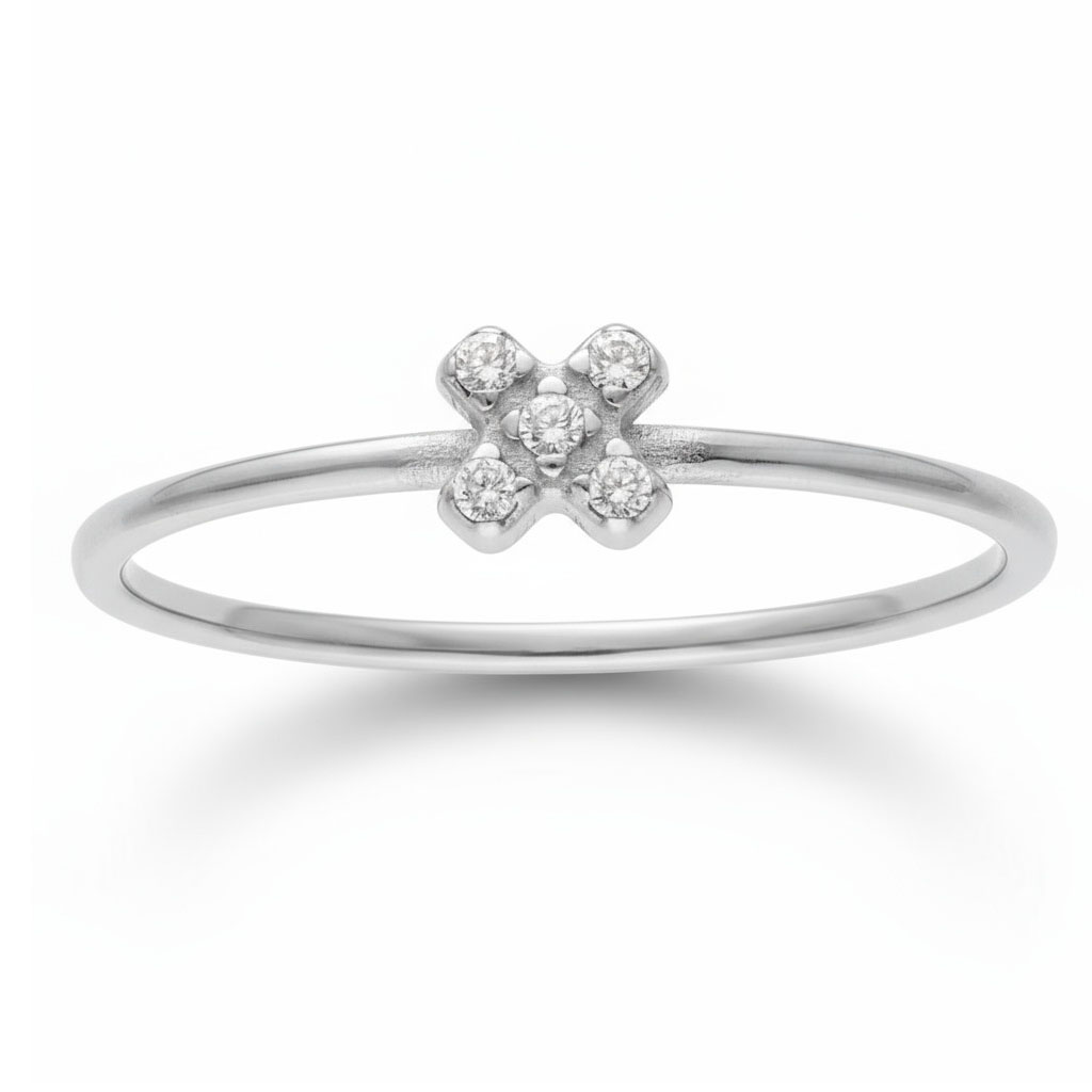 SORTIJA ORO BLANCO 18KL DIAMANTES - STOCK