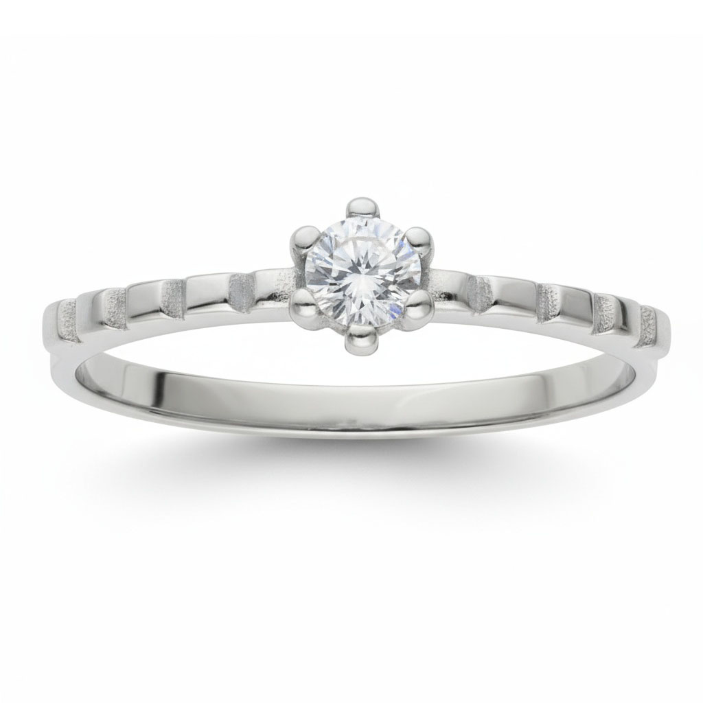 SORTIJA ORO BLANCO 18KL DIAMANTE - STOCK